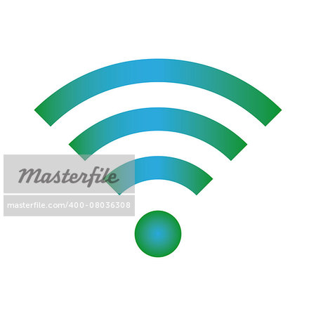 Wifi icon blue green color. Vector illustration