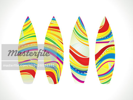 abstract colorful  surf board vector illustration