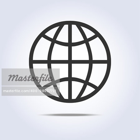 Globe simple icon gray colors. Vector illustration