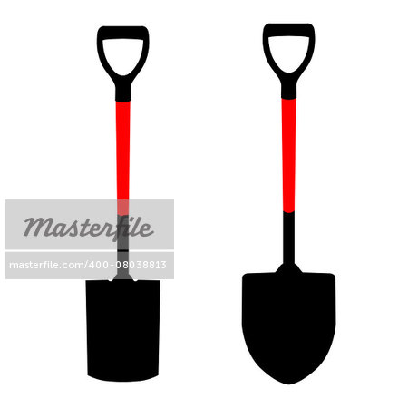 two shovels with diferent base in vector