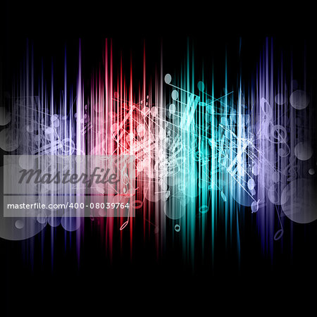 Abstract background with music notes design