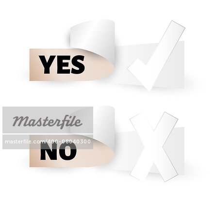 voting label with yes and no text, isolated