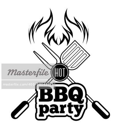 Barbecue grill vector illustration on white background