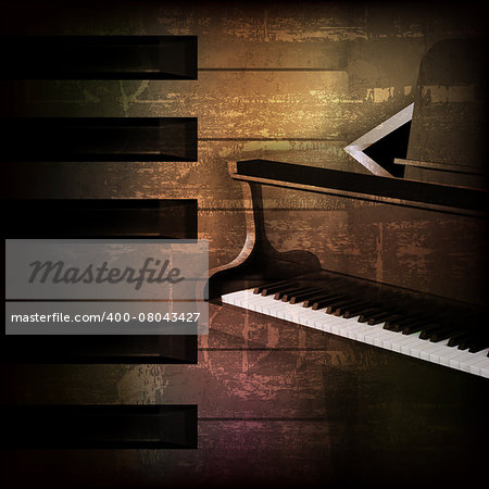 abstract brown grunge music background with grand piano