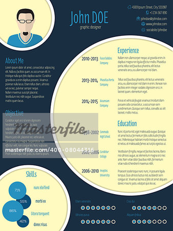 Cool new modern cv resume curriculum vitae template with circle elements