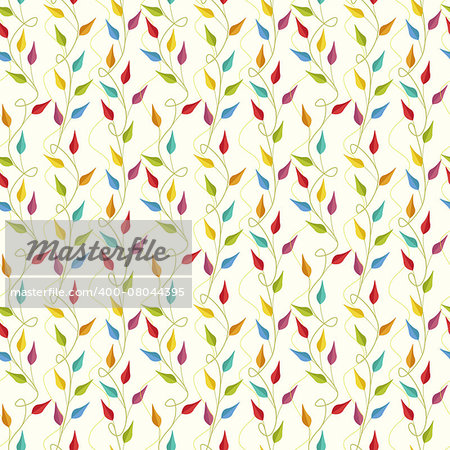Seamless Pattern with coloured leaves vector illustration