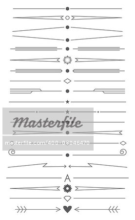 Vector set of simple design elements and page decor