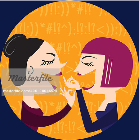 Gossiping Women, illustration in vector format