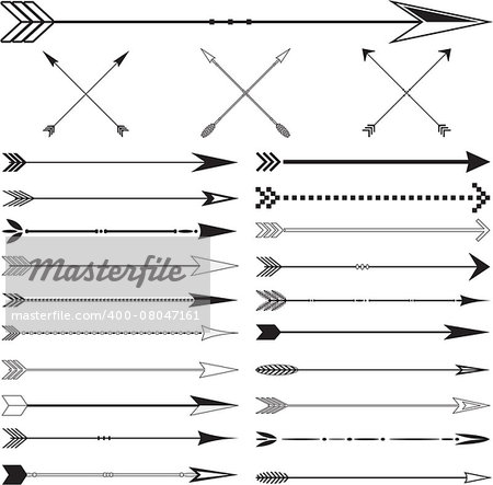 Arrow Clip art Set in Vector on White Background