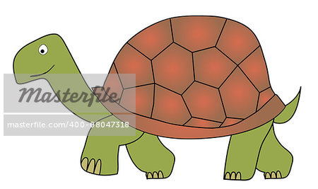 Vector illustration of the tortoise - slow animal. This file is vector, can be scaled to any size without loss of quality.