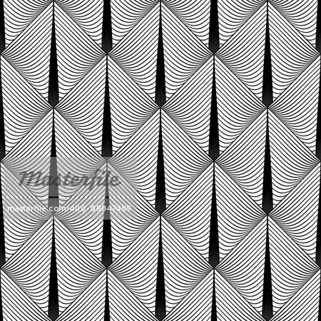 Design seamless diamond geometric pattern. Abstract monochrome lines background. Vector art. No gradient