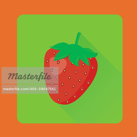 Strawberry at flat style - vector illustration