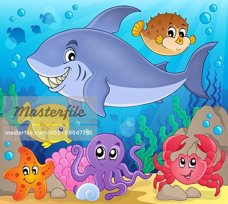 Image with shark theme 7 - eps10 vector illustration.