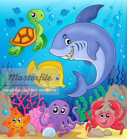 Underwater ocean fauna theme 6 - eps10 vector illustration.