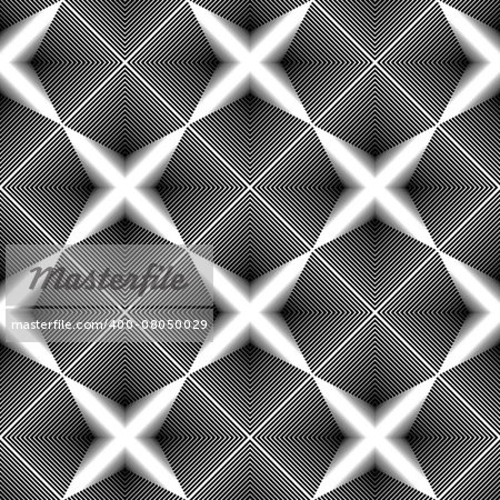 Design seamless monochrome diamond geometric pattern. Abstract striped textured background. Vector art. No gradient