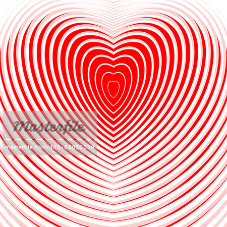 Design heart twisting movement illusion background. Abstract strip torsion backdrop. Vector-art illustration. EPS10