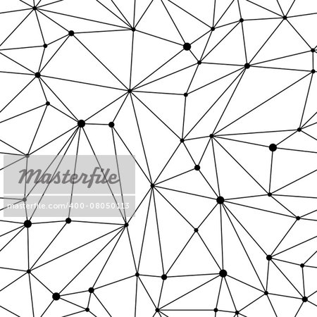 Black and white geometric mesh seamless pattern