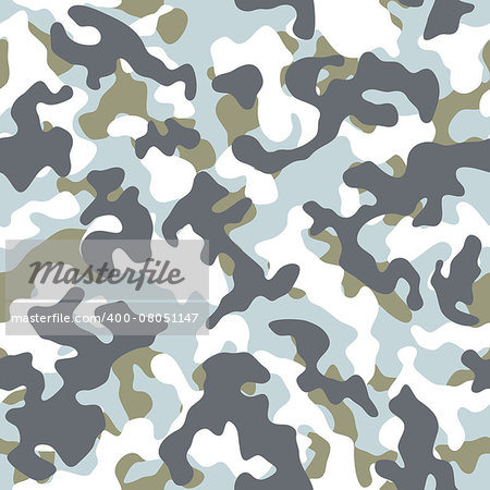 Vector illustration of snow winter camouflage seamless pattern