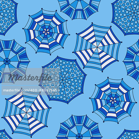 Vector Seamless  Pattern with Umbrellas. fully editable eps 10 file with clipping mask and seamless pattern in swatch menu