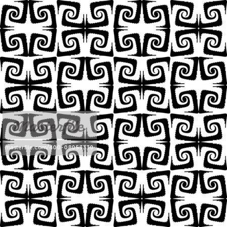 Design seamless monochrome spiral movement pattern. Abstract decorative background. Vector art