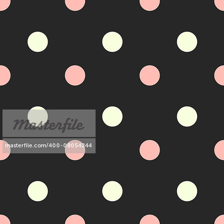 Seamless polka dot pattern. Vector illustration. Retro style background. Good for wrapping, web design, textile, packaging paper, visit and post cards.