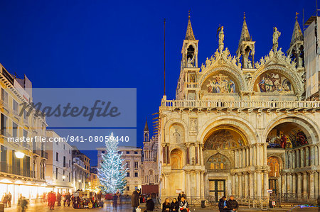Christmas tree in St. Marks Square, San Marco, Venice, UNESCO World Heritage Site, Veneto, Italy, Europe Christmas tree in St. Marks Square, San Marco, Venice, UNESCO World Heritage Site, Veneto, Italy, Europe