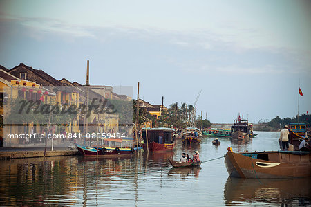 Boats at the Thu Bon river, Hoi An, Vietnam, Indochina, Southeast Asia, Asia