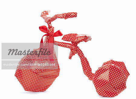 Gift-wrapped bicycle