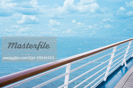 Deck and railing of ship