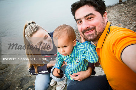 Portrait of family with toddler boy, Austria