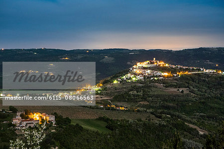 Motovun, cityscape at night, Istria, Croatia