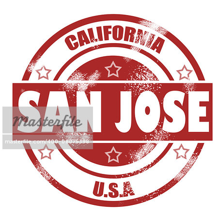 San Jose Stamp image with hi-res rendered artwork that could be used for any graphic design.