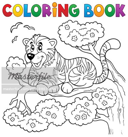 Coloring book tiger theme 1 - eps10 vector illustration.