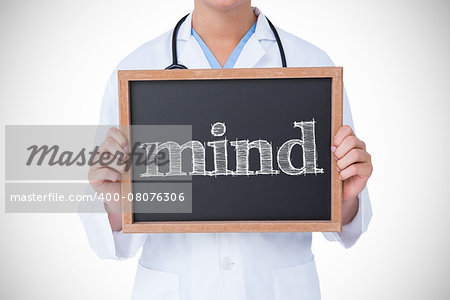 The word mind against doctor showing little blackboard