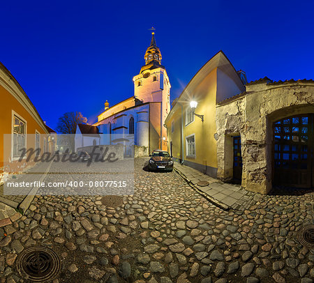 Saint Mary's Cathedral and Kiriku Plats on Toompea Hill in Tallinn, Estonia