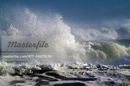 Europe, France, Herault, Sete storm on the Lido beach. Europe, France, Herault, Sete storm on the Lido beach.