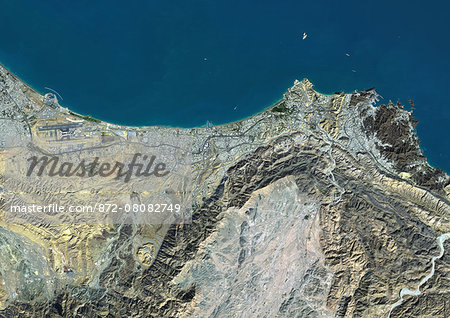 Colour satellite image of Muscat, Oman. Image taken on December 27, 2013 with Landsat 8 data.