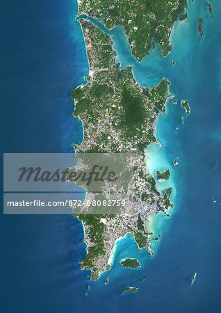 Colour satellite image of Phuket, Thailand. Image taken on February 25, 2014 with Landsat 8 data.