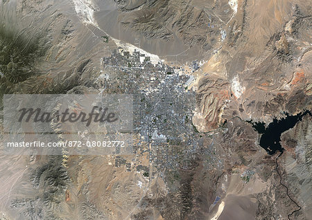 Colour satellite image of Las Vegas, Nevada, USA. Image taken on September 23, 2014 with Landsat 8 data.