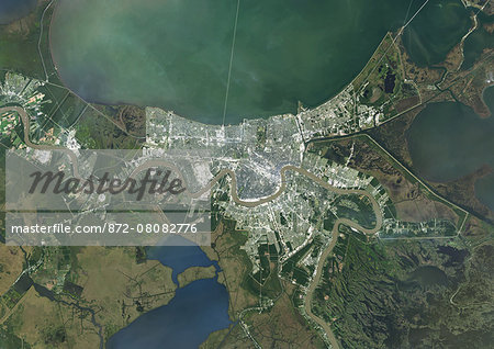 Colour satellite image of New Orleans, Louisiana, USA. Image taken on November 3, 2014 with Landsat 8 data. Colour satellite image of New Orleans, Louisiana, USA. Image taken on November 3, 2014 with Landsat 8 data.