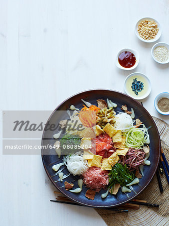 Still life with plate of yusheng