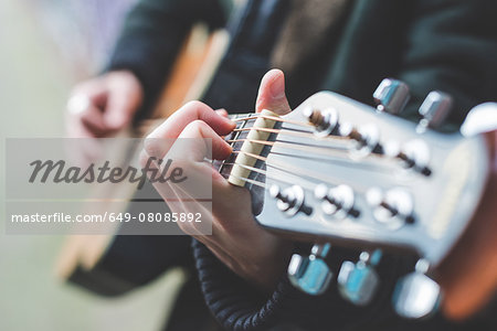 Musician playing guitar