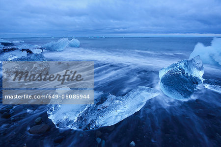 Beach with black sand near Jokulsarlon Lagoon, Iceland