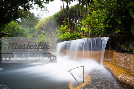 Costa Rica, Alajuela, La Fortuna. Hot Springs at The Tabacon Grand Spa Thermal Resort.