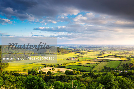 United Kingdom, England, North Yorkshire, Sutton Bank. The view from Sutton Bank was reputedly quoted by the artist William Turner as the 'finest view in England.