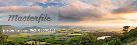 United Kingdom, England, North Yorkshire, Sutton Bank. The view from Sutton Bank was reputedly quoted by the artist William Turner as the 'finest view in England.