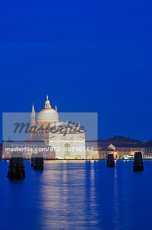 Europe, Italy, Veneto, Venice, Church across Basino di San Venice lagoon