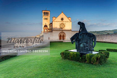 Italy, Umbria, Perugia district, Assisi, Basilica of San Francesco.