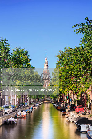 Netherlands, North Holland, Amsterdam. The Zuiderkerk bell tower
