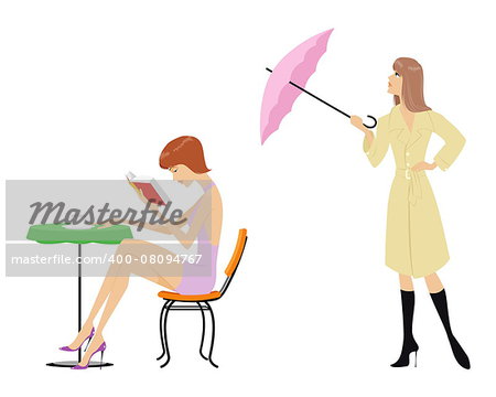 Vector illustration of a woman life scene